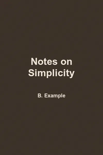 Notes on Simplicity — cover